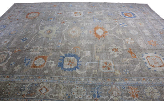 Bold Oushak rug for living room