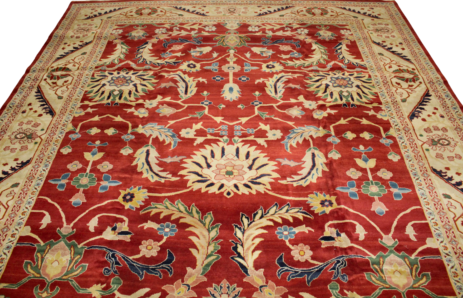 Luxury Egyptian Tabriz area rug in navy and jade

