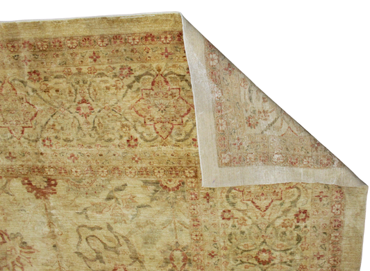 Golden Oushak wool rug
