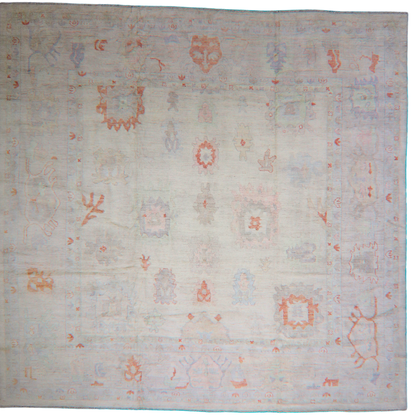 Neutral Afghan Oushak rug