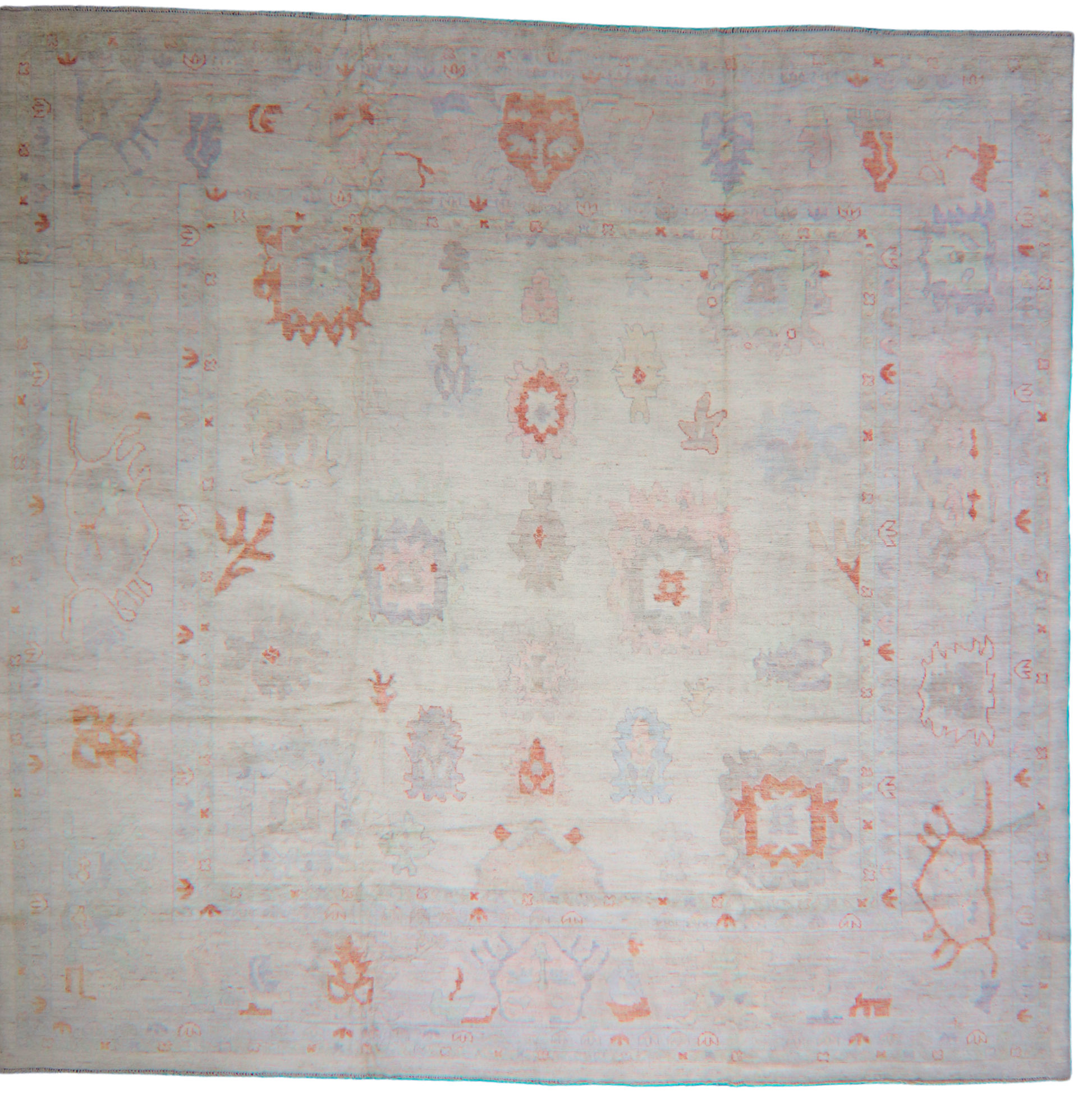Neutral Afghan Oushak rug