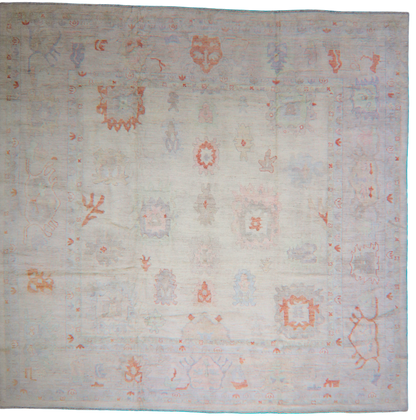 Neutral Afghan Oushak rug