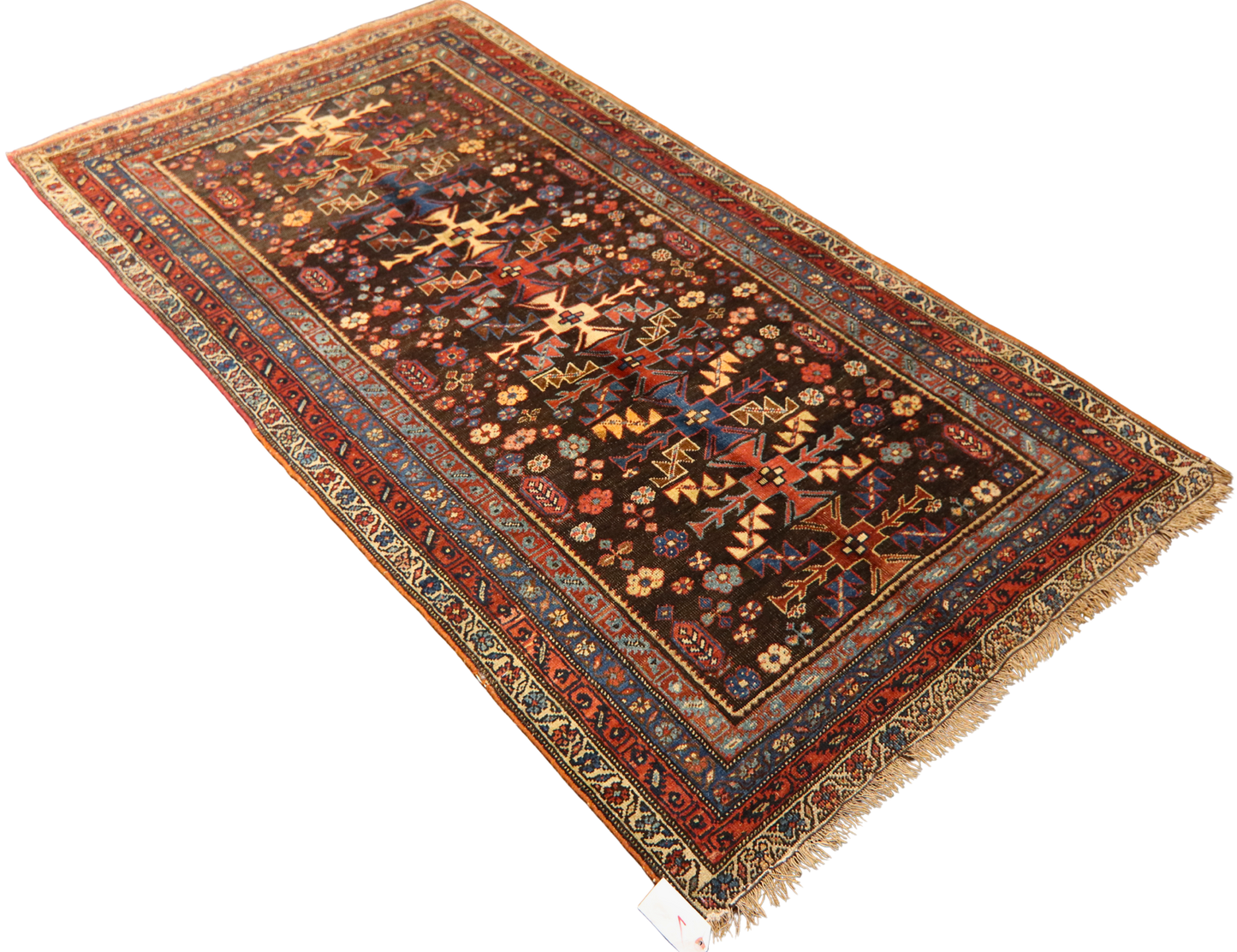Persian wool rug with tribal tree of life pattern