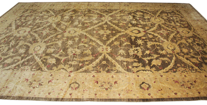 Decorative rug with intricate pattern on a plain background