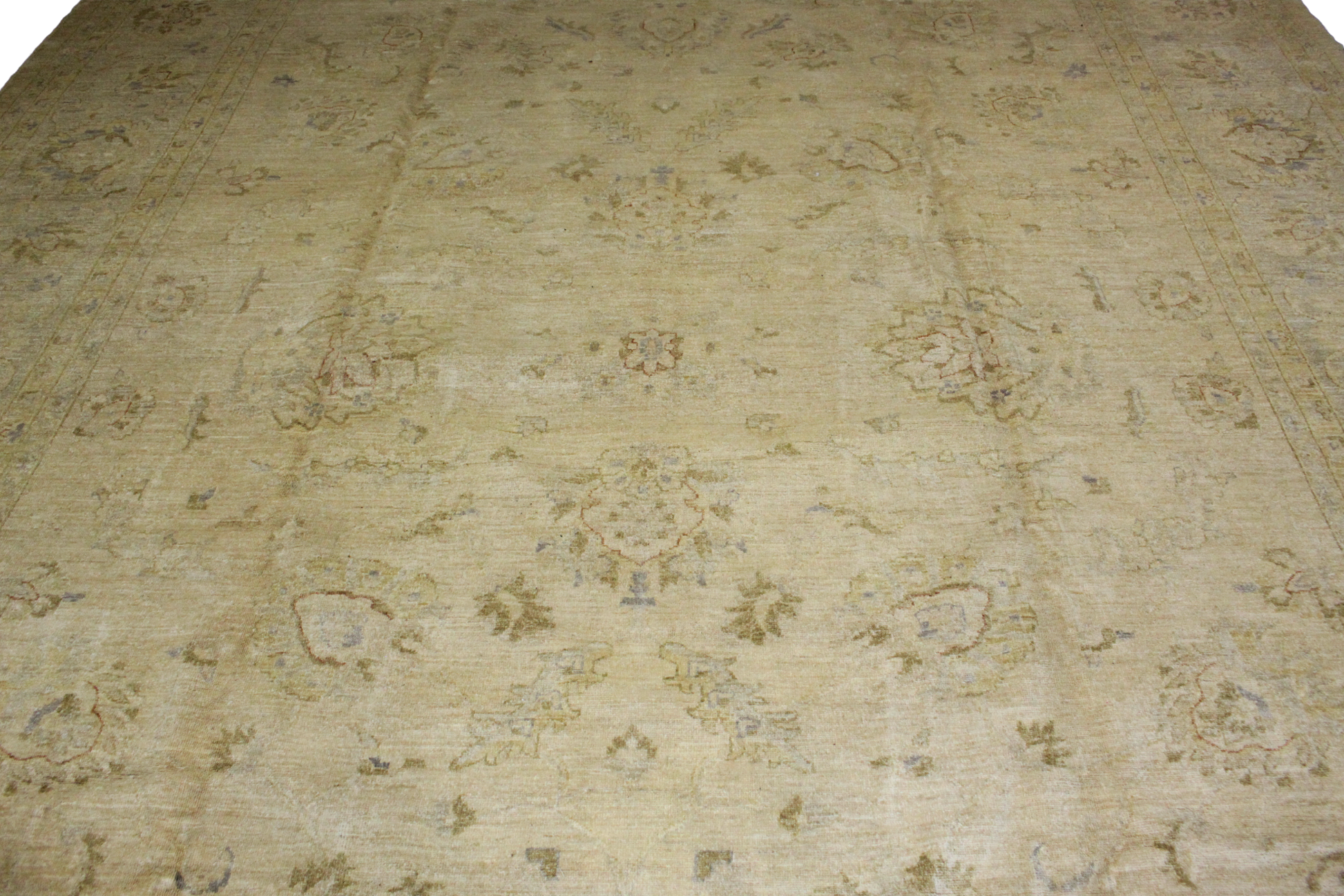 Large hand-knotted Oushak rug 11x15 for living rooms