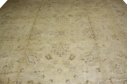 Large hand-knotted Oushak rug 11x15 for living rooms