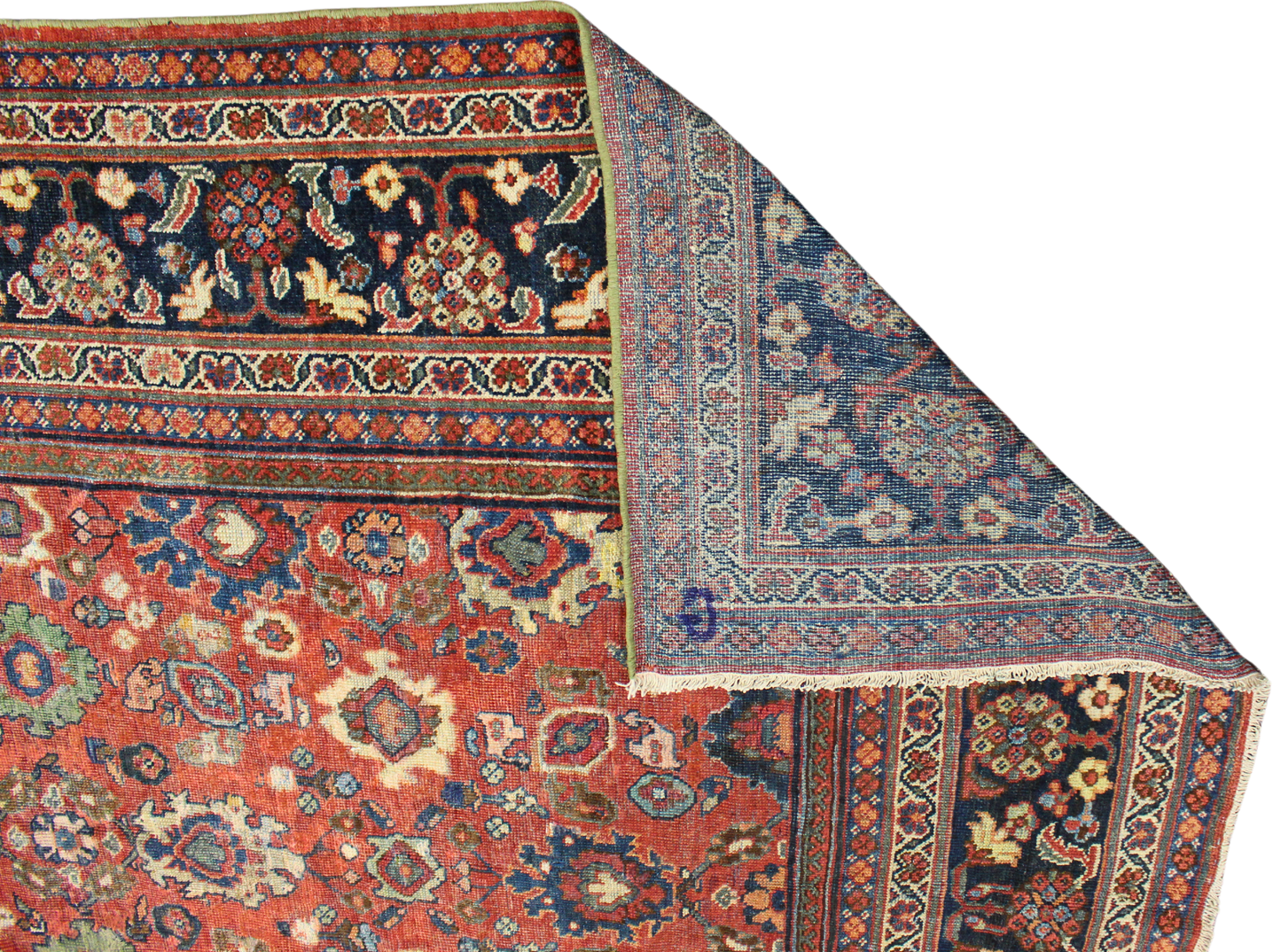 Botanical Rhythm - Antique Mahal Rug from Persia (10.5 × 13 ft) - 1747