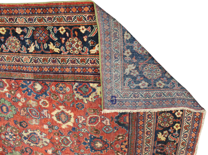 Botanical Rhythm - Antique Mahal Rug from Persia (10.5 × 13 ft) - 1747