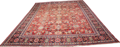 Architectural Rhythm - Antique Mahal Rug from Persia (10.9 × 15.7 ft) - 1737