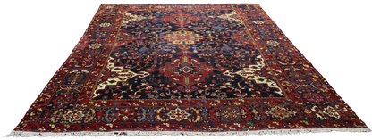 Tribal Geometry Preserved - Antique Baktiary Rug from Persia (10.7 × 13.10 ft) - 1723
