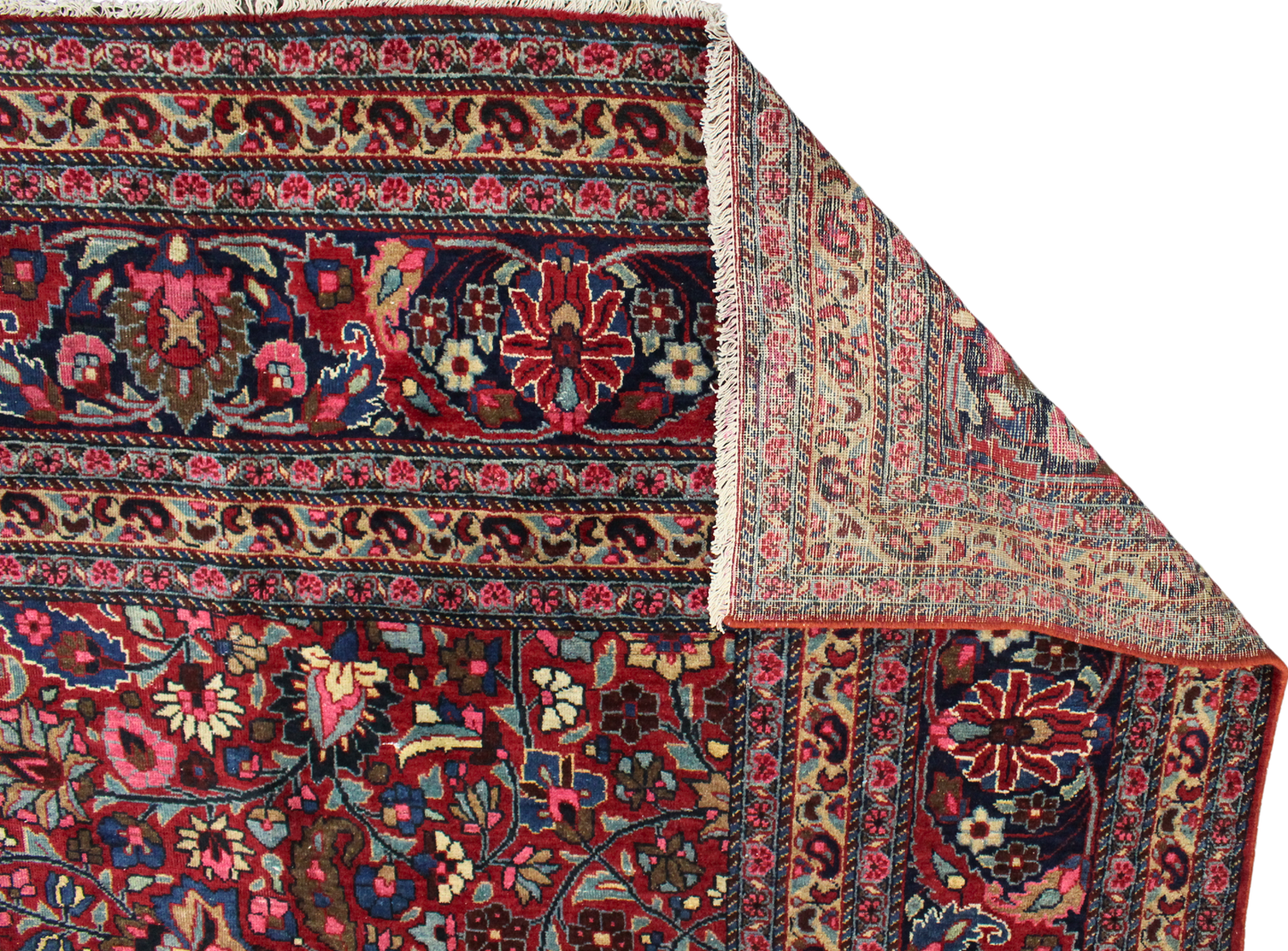 Bold Grandeur in a Classic Medallion - Antique Persian Mashad Rug (9.11 × 13.8 ft) - 1696