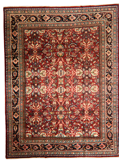 Floral Majesty - Antique Mahal Rug from Persia (10.6 × 13.10 ft) - 1720