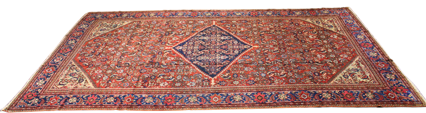 Antique Mahal Rug from Persia (10 × 17 ft) - 1735