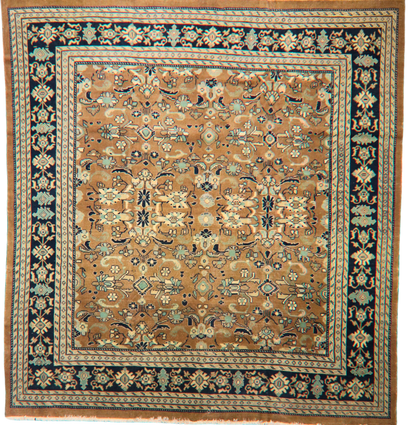 Whispers of Earth and Sky - Antique Mahal Rug from Persia (9.11 × 10.7 ft) - 1626