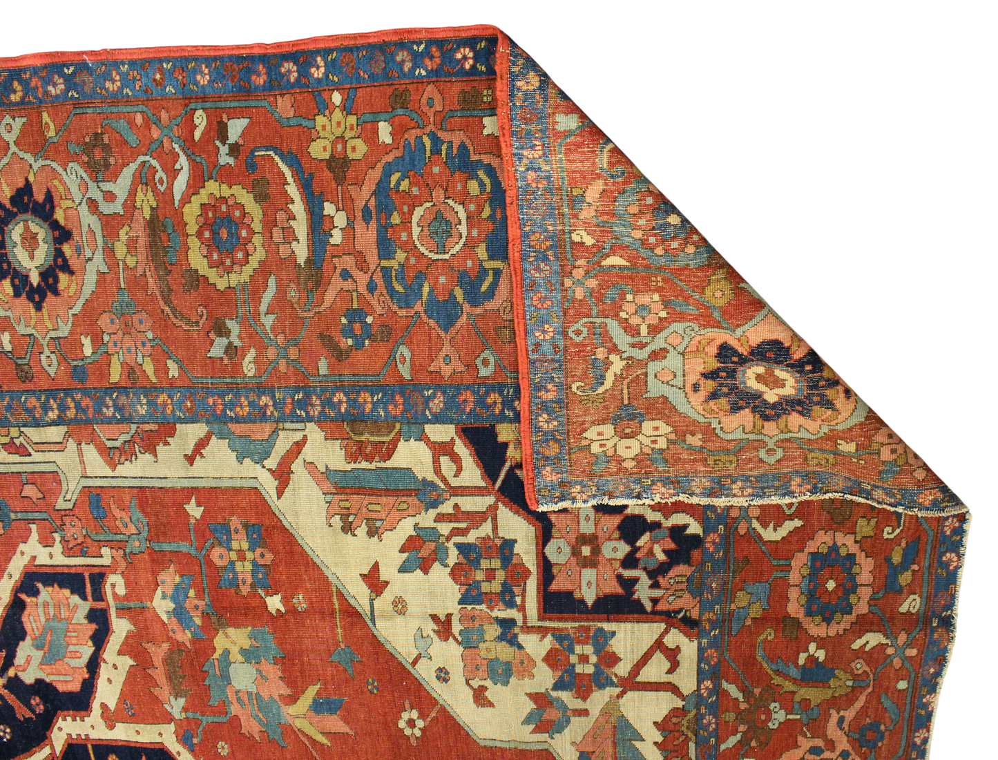 Majestic Geometry — Antique Serapi Rug from Persia (9.1 × 12.7 ft) - 2953
