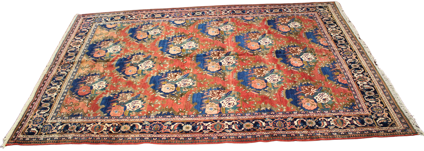 Garden of Flame - Oversize Heriz Rug from Persia (7.7 × 11.2 ft) - 1546