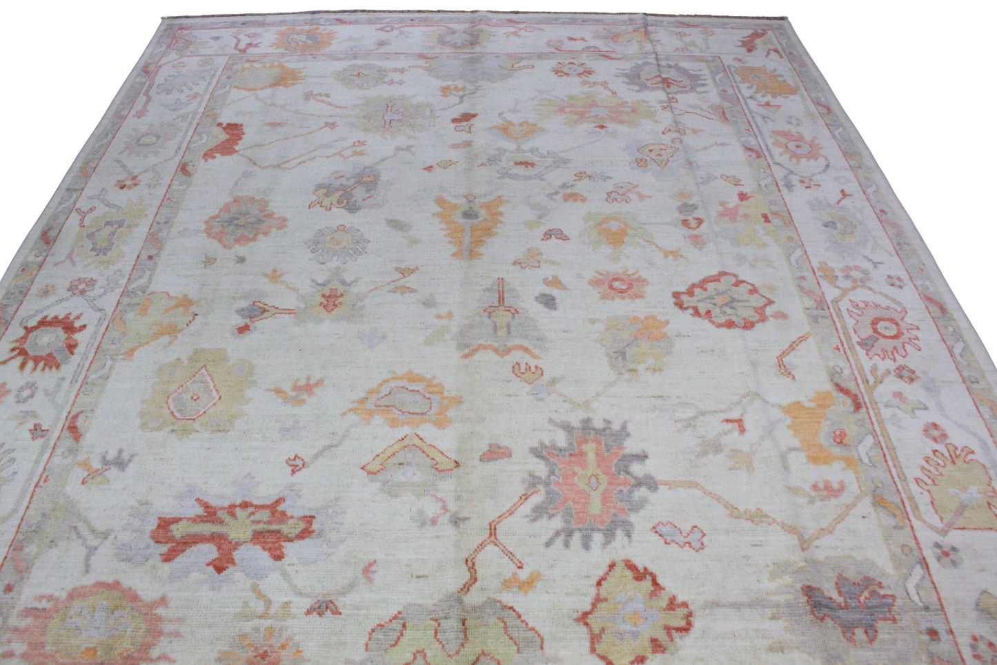 Sunlit Garden - Hand-Knotted Oushak Rug from Afghanistan (7.11 × 9.7 ft) - 13