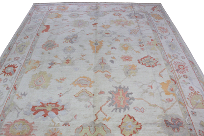 Sunlit Garden - Hand-Knotted Oushak Rug from Afghanistan (7.11 × 9.7 ft) - 13