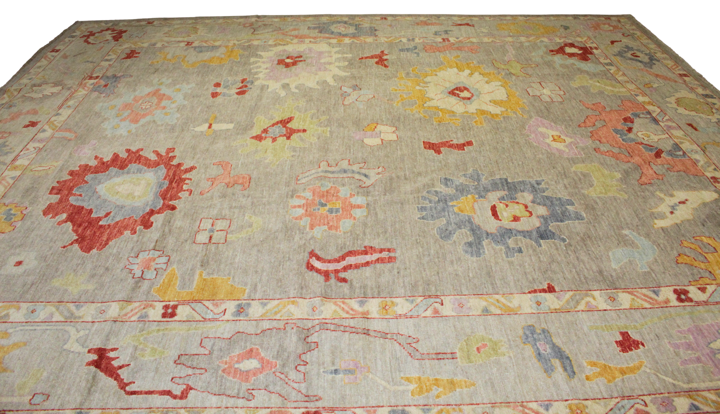 Playful Energy - 11′11″ × 14′8″ Afghan Oushak Rug - 2798