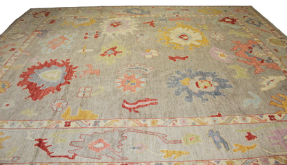 Playful Energy - 11′11″ × 14′8″ Afghan Oushak Rug - 2798