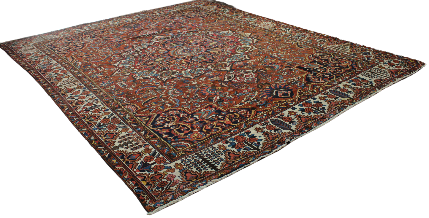 Sunburst Splendor - Antique Baktiary Rug from Persia (12.1 × 14.9 ft) - 1775