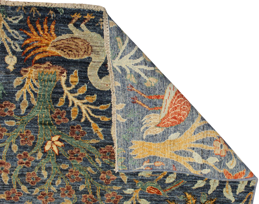 The Aviary Garden - Hand-Knotted Afghan Rug (10 × 14.1 ft) - 2765