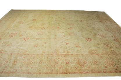 Golden Garden - Oversized Afghan Oushak Rug (12′7″ × 16′) - 1532