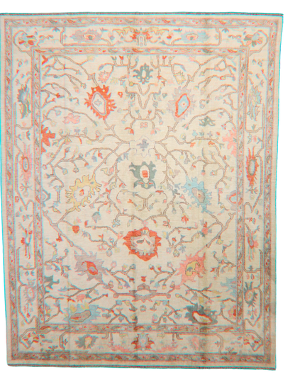Sunwashed Bloom - Oushak Afghan Rug (7.11 × 10.2 ft) - 4
