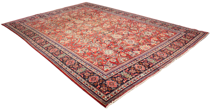 Architectural Rhythm - Antique Mahal Rug from Persia (10.9 × 15.7 ft) - 1737