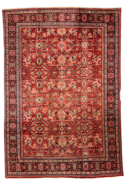 Architectural Rhythm - Antique Mahal Rug from Persia (10.9 × 15.7 ft) - 1737
