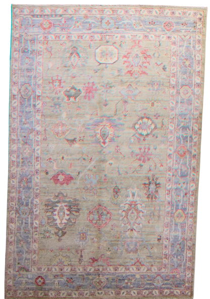 Faded Grandeur - Hand-Knotted Oushak Rug from Afghanistan (5.8 × 8.10 ft) - 13