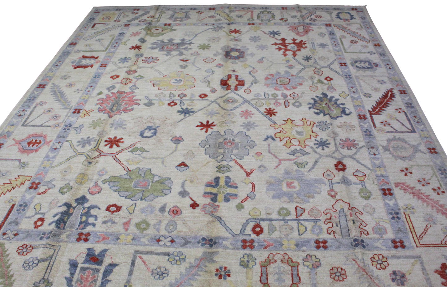 Festival of Motifs - Hand-Knotted Oushak Rug from Afghanistan (7.10 × 9.8 ft) - 21