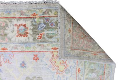 Garden Whimsy - Hand-Knotted Oushak Rug from Afghanistan (5.7 × 8.9 ft) - 36