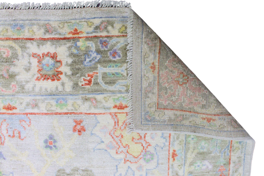 Garden Whimsy - Hand-Knotted Oushak Rug from Afghanistan (5.7 × 8.9 ft) - 36