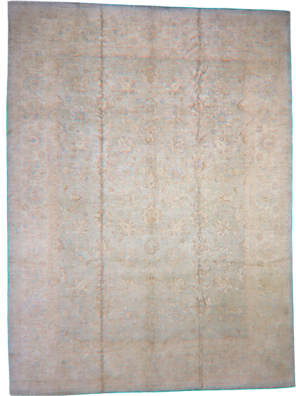 Subtle Grandeur - Fine Tabriz Rug in Mist and Sand (9.11 × 13.5 ft) - 2763
