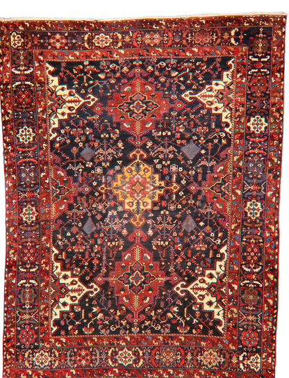 Tribal Geometry Preserved - Antique Baktiary Rug from Persia (10.7 × 13.10 ft) - 1723