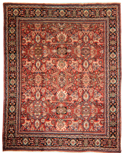 Majestic Repetition - Antique Mahal Rug from Persia (10.6 × 13.2 ft) - 1712