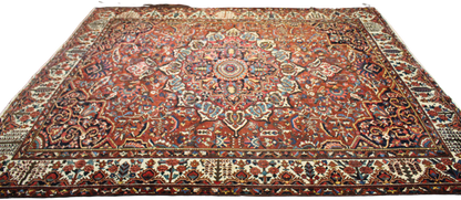 Sunburst Splendor - Antique Baktiary Rug from Persia (12.1 × 14.9 ft) - 1775