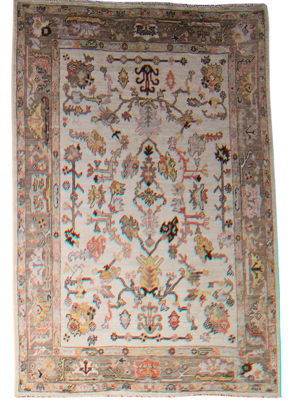 Botanical Rhythm - Hand-Knotted Oushak Rug from Afghanistan (5.10 × 8.8 ft) - 34