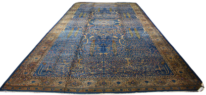 Imperial Garden - Antique Agra Rug from India (11.6 × 23.1 ft) - 1776