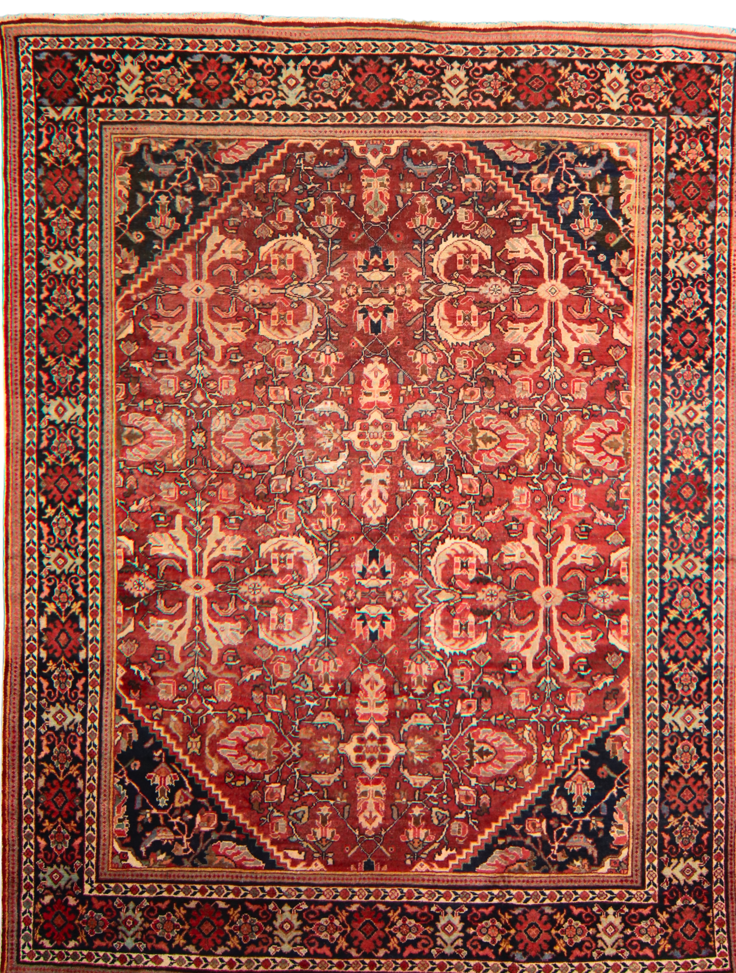 Floral Majesty — Antique Mahal Rug from Persia (10.2 × 13.4 ft) - 1701