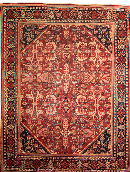Floral Majesty — Antique Mahal Rug from Persia (10.2 × 13.4 ft) - 1701