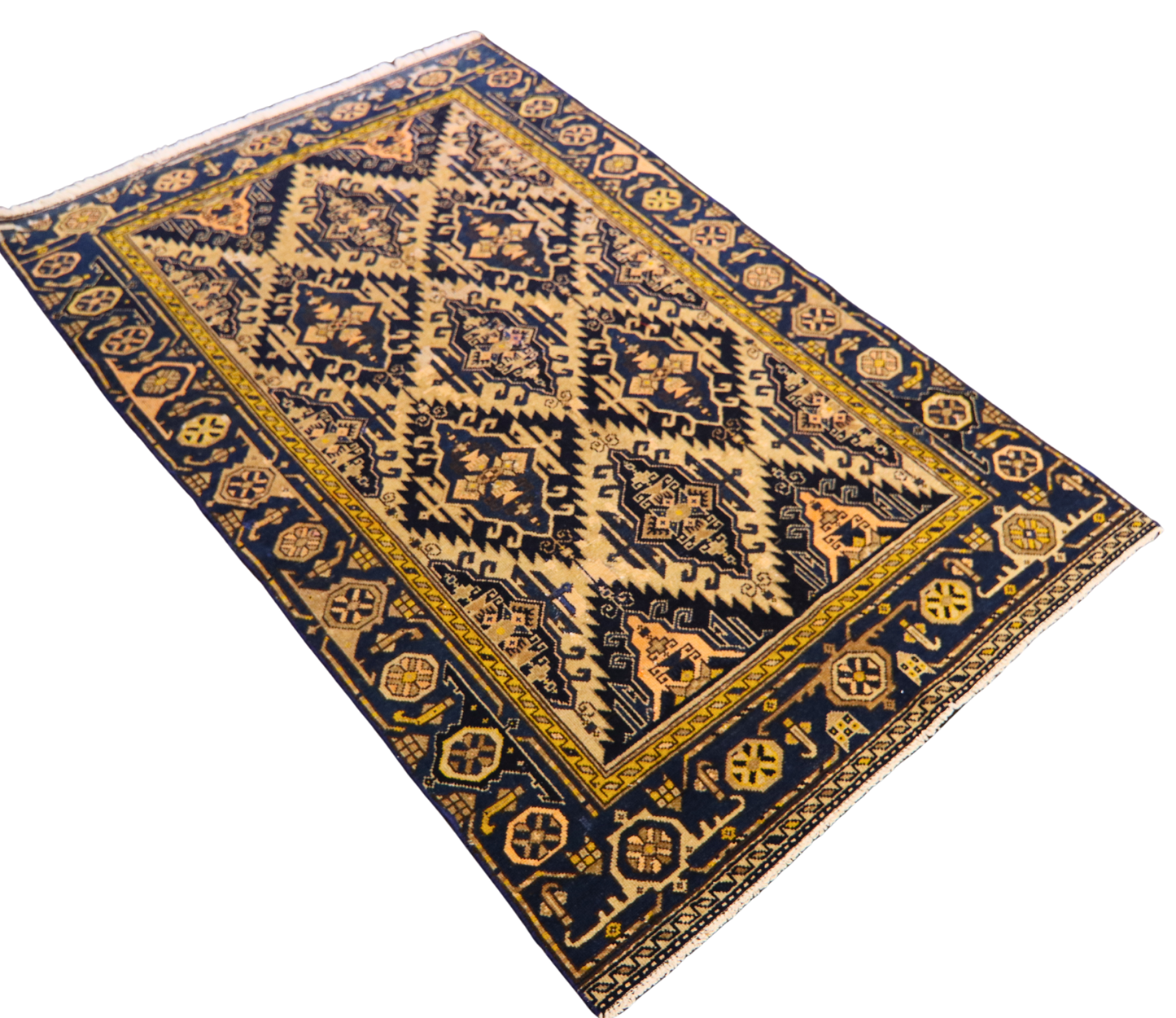 Twilight Geometry - Antique Malayer Rug (3.10 × 6 ft) - 1082