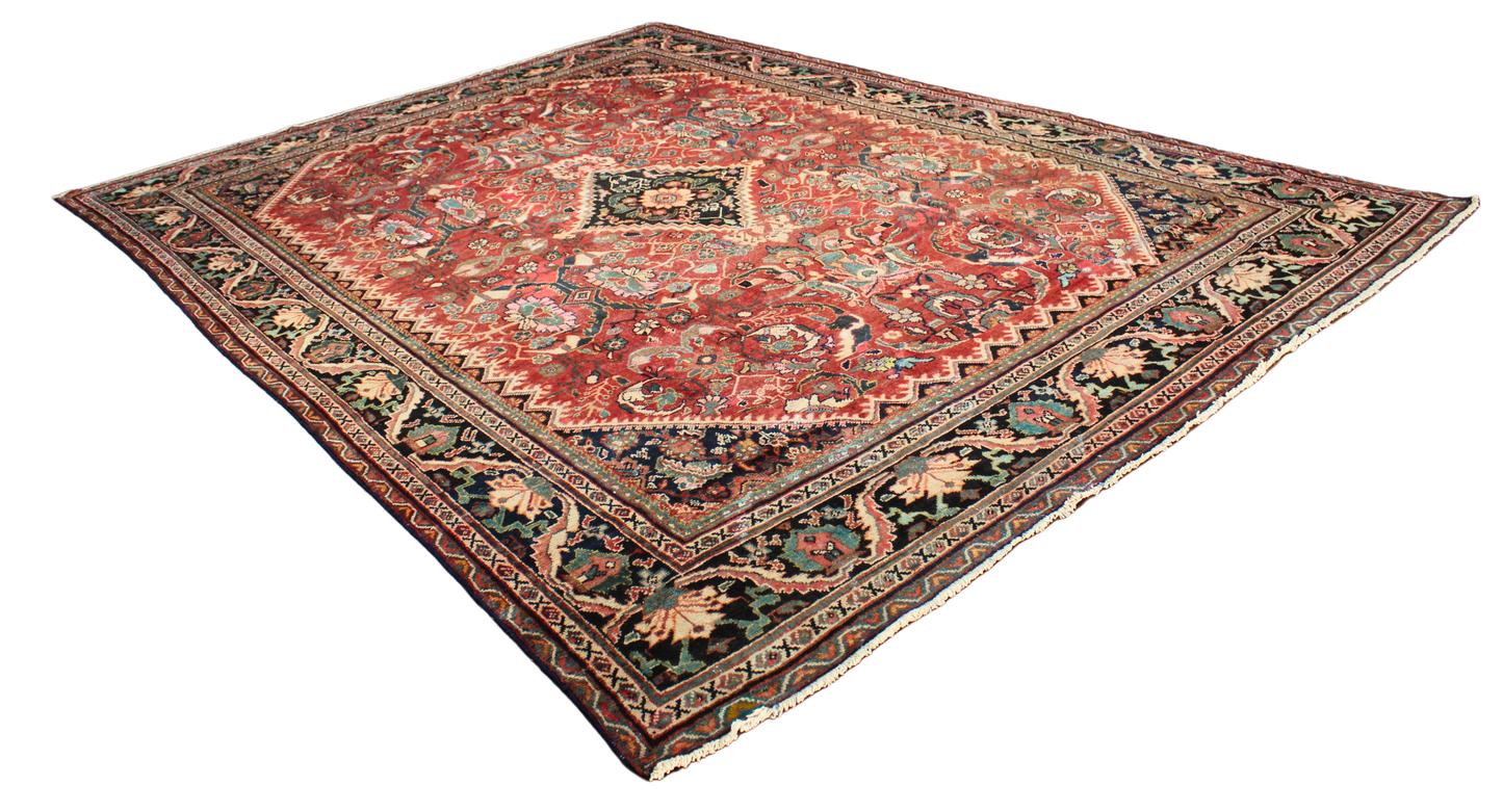Blossoms in Bloom - Antique Mahal Rug from Persia (10.6 × 14.8 ft) - 2121
