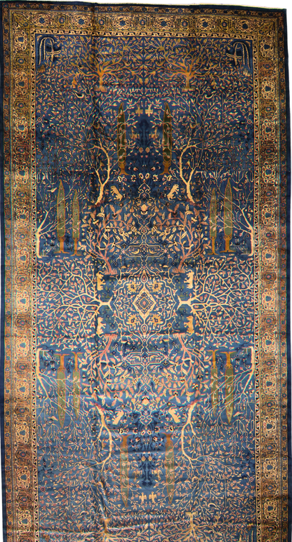 Imperial Garden - Antique Agra Rug from India (11.6 × 23.1 ft) - 1776