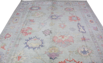 Joyful Composition - Hand-Knotted Oushak Rug from Afghanistan (8 × 9.10 ft) - 7