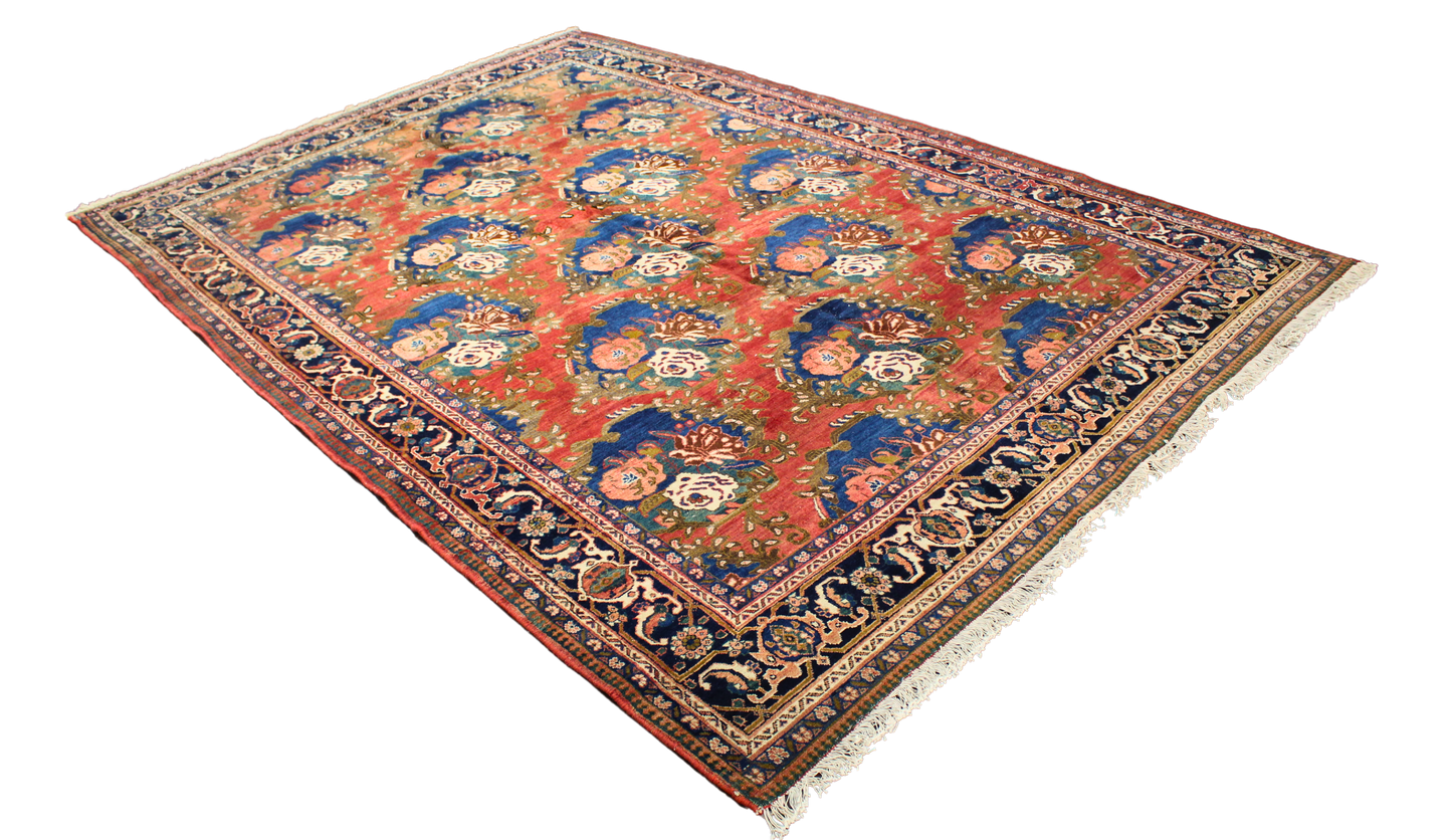 Garden of Flame - Oversize Heriz Rug from Persia (7.7 × 11.2 ft) - 1546