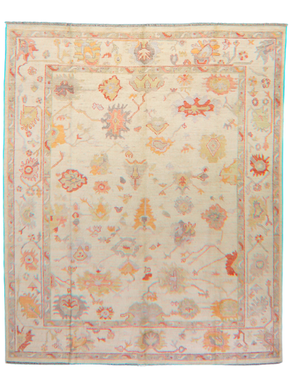 Sunlit Garden - Hand-Knotted Oushak Rug from Afghanistan (7.11 × 9.7 ft) - 13