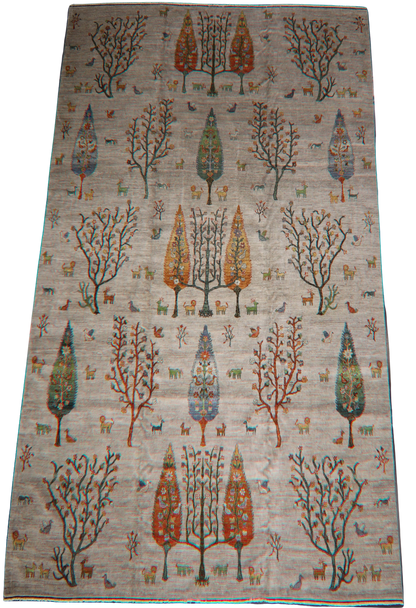 Whimsical Orchard - Tree of Life Rug from Afghanistan (10 × 14.1 ft) - 2756