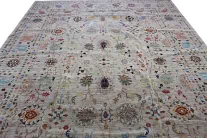 Wilderness in Bloom - Tabriz Rug from Afghanistan (10.1 × 13.11 ft) - 2748